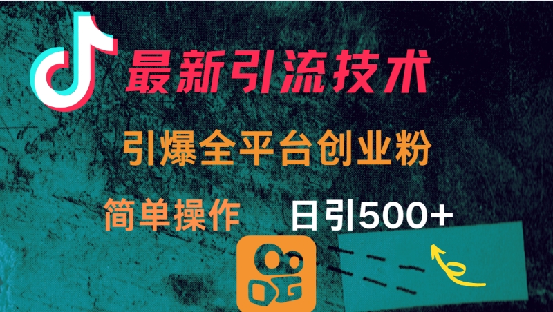最新引流方法，引爆全平台创业粉操作简单，日引300＋网创吧-网创项目资源站-副业项目-创业项目-搞钱项目八百网赚
