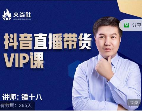 锤十八-抖音直播带货VIP课，专注直播带货有效盈利模式网创吧-网创项目资源站-副业项目-创业项目-搞钱项目八百网赚