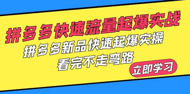 拼多多-快速流量起爆实战，拼多多新品快速起爆实操，看完不走弯路网创吧-网创项目资源站-副业项目-创业项目-搞钱项目八百网赚