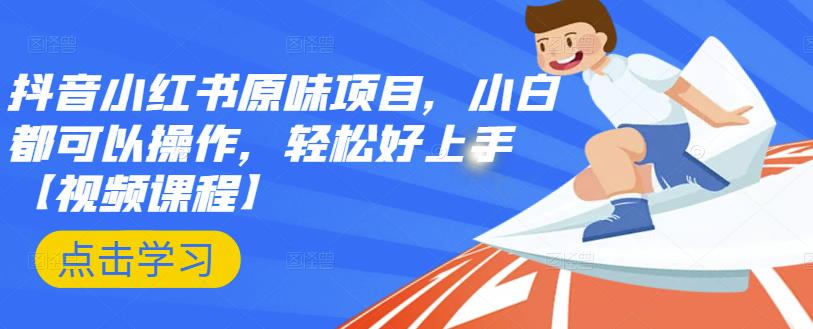 抖音小红书原味项目，小白都可以操作，轻松好上手【视频课程】网创吧-网创项目资源站-副业项目-创业项目-搞钱项目八百网赚