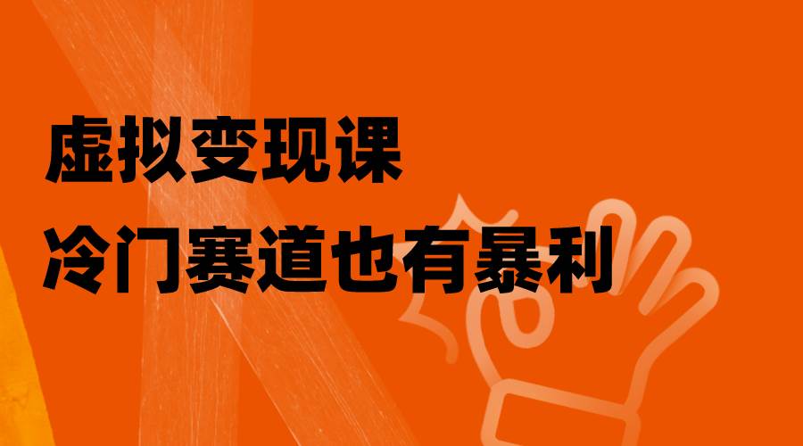 虚拟变现课，冷门赛道也有暴利，手把手教你玩转冷门私域网创吧-网创项目资源站-副业项目-创业项目-搞钱项目八百网赚