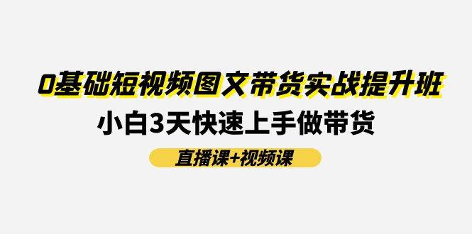 0基础短视频图文带货实战提升班(直播课+视频课)：小白3天快速上手做带货网创吧-网创项目资源站-副业项目-创业项目-搞钱项目八百网赚