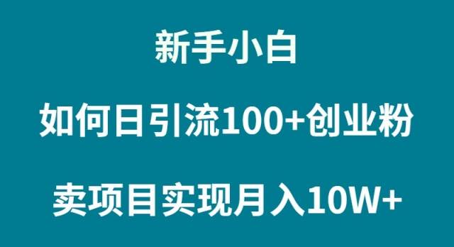 新手小白如何通过卖项目实现月入10W+网创吧-网创项目资源站-副业项目-创业项目-搞钱项目八百网赚