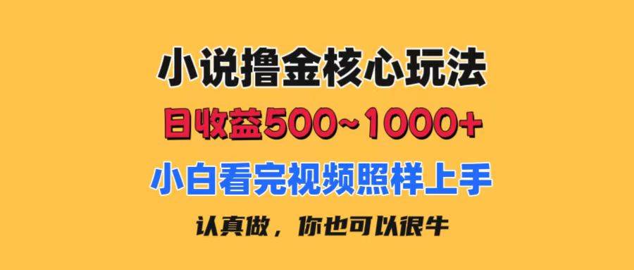 小说撸金核心玩法，日收益500-1000+，小白看完照样上手，0成本有手就行网创吧-网创项目资源站-副业项目-创业项目-搞钱项目八百网赚