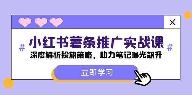 小红书-薯 条 推 广 实战课：深度解析投放策略，助力笔记曝光飙升网创吧-网创项目资源站-副业项目-创业项目-搞钱项目八百网赚
