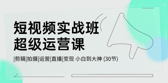 短视频实战班-超级运营课，|剪辑|拍摄|运营|直播|变现 小白到大神 (30节)网创吧-网创项目资源站-副业项目-创业项目-搞钱项目八百网赚