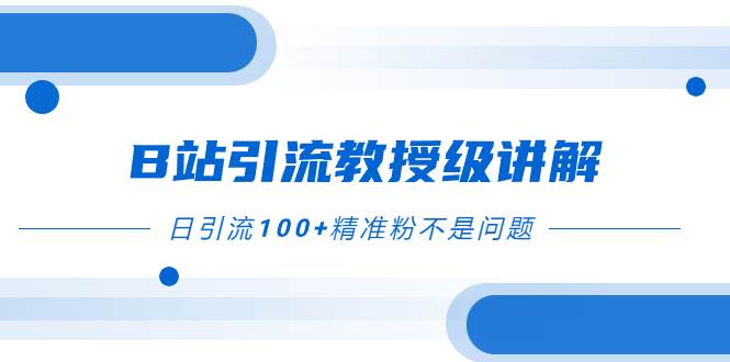 B站引流教授级讲解，细节满满，日引流100+精准粉不是问题网创吧-网创项目资源站-副业项目-创业项目-搞钱项目八百网赚