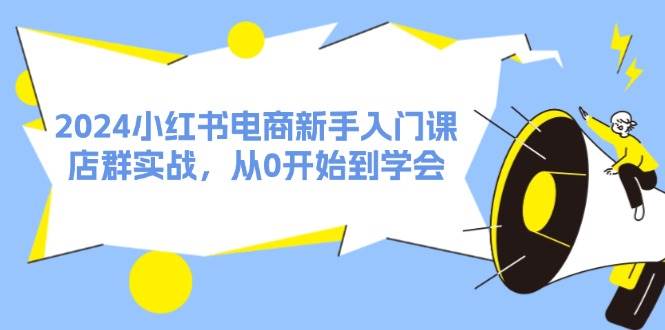 2024小红书电商新手入门课，店群实战，从0开始到学会（31节）网创吧-网创项目资源站-副业项目-创业项目-搞钱项目八百网赚
