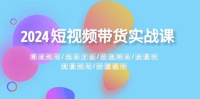 2024短视频带货实战课：赛道规划·选品方法·投流测品·放量玩法·流量规划网创吧-网创项目资源站-副业项目-创业项目-搞钱项目八百网赚