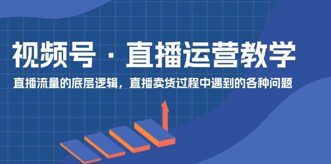 视频号 直播运营教学：直播流量的底层逻辑，直播卖货过程中遇到的各种问题网创吧-网创项目资源站-副业项目-创业项目-搞钱项目八百网赚