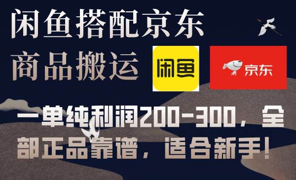闲鱼搭配京东备份库搬运，一单纯利润200-300，全部正品靠谱，适合新手！网创吧-网创项目资源站-副业项目-创业项目-搞钱项目八百网赚