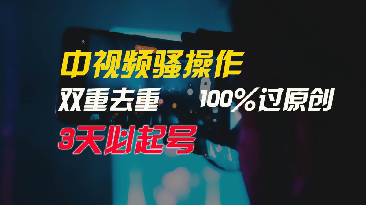 中视频骚操作，双重去重100%过原创，3天比必起号，简单无脑，月入3W+网创吧-网创项目资源站-副业项目-创业项目-搞钱项目八百网赚