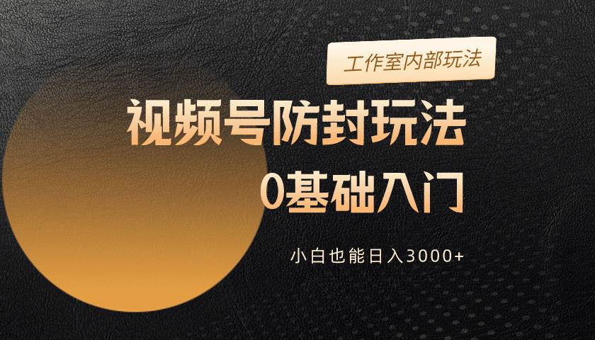 2024视频号升级防封玩法，零基础入门，小白也能日入3000+网创吧-网创项目资源站-副业项目-创业项目-搞钱项目八百网赚