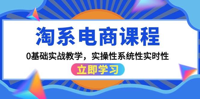 淘系电商课程，0基础实战教学，实操性系统性实时性（15节课）网创吧-网创项目资源站-副业项目-创业项目-搞钱项目八百网赚