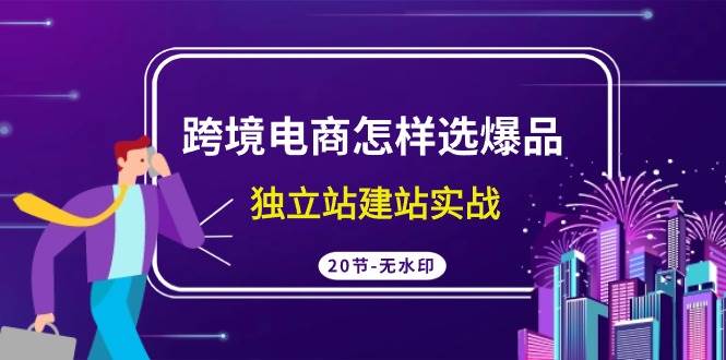 跨境电商怎样选爆品，独立站建站实战（20节高清无水印课）网创吧-网创项目资源站-副业项目-创业项目-搞钱项目八百网赚