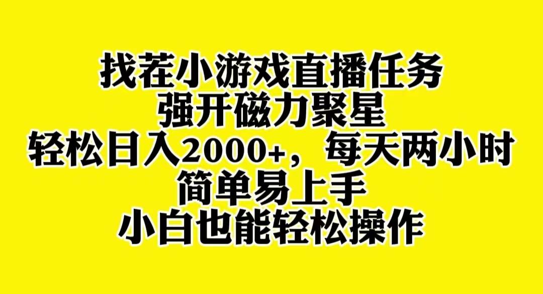 找茬小游戏直播，强开磁力聚星，轻松日入2000+，小白也能轻松上手网创吧-网创项目资源站-副业项目-创业项目-搞钱项目八百网赚