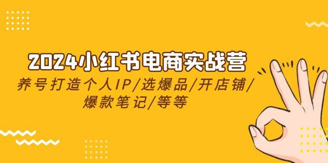 2024小红书电商实战营，养号打造IP/选爆品/开店铺/爆款笔记/等等（24节）网创吧-网创项目资源站-副业项目-创业项目-搞钱项目八百网赚