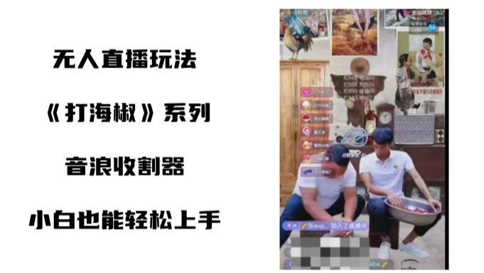 打海椒无人直播整蛊项目，小白轻松上手撸音浪收割器（教程+工具+素材）网创吧-网创项目资源站-副业项目-创业项目-搞钱项目八百网赚