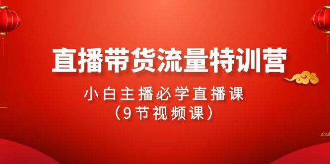 2024直播带货流量特训营，小白主播必学直播课（9节视频课）网创吧-网创项目资源站-副业项目-创业项目-搞钱项目八百网赚