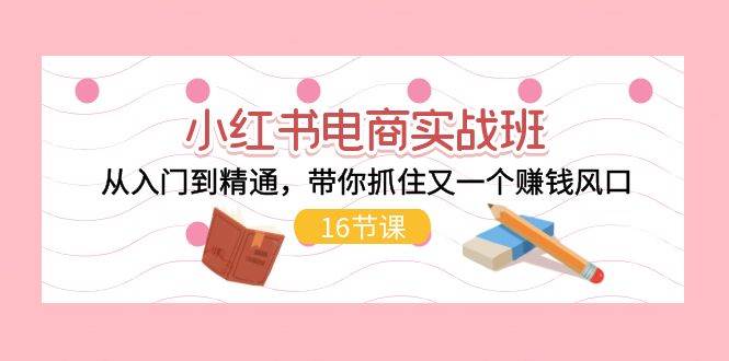 小红书电商实战班，从入门到精通，带你抓住又一个赚钱风口（16节）网创吧-网创项目资源站-副业项目-创业项目-搞钱项目八百网赚