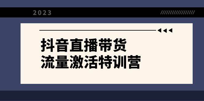 抖音直播带货-流量激活特训营，入行新手小白主播必学（21节课+资料）网创吧-网创项目资源站-副业项目-创业项目-搞钱项目八百网赚