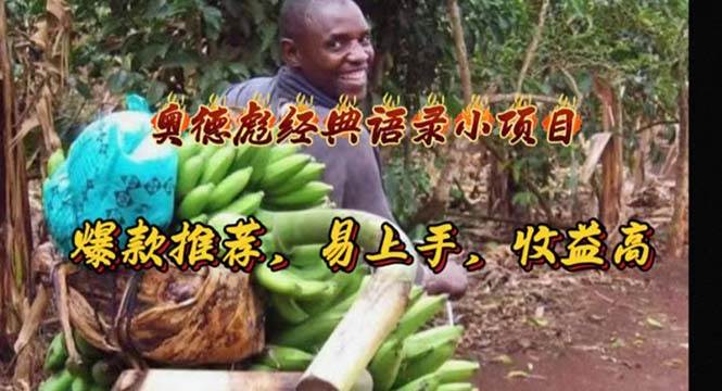 奥德彪经典语录小项目，爆款推荐，易上手，收益高网创吧-网创项目资源站-副业项目-创业项目-搞钱项目八百网赚