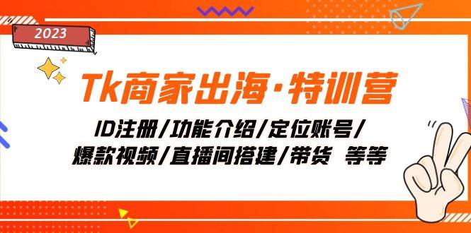 Tk商家出海·特训营：ID注册/功能介绍/定位账号/爆款视频/直播间搭建/带货网创吧-网创项目资源站-副业项目-创业项目-搞钱项目八百网赚