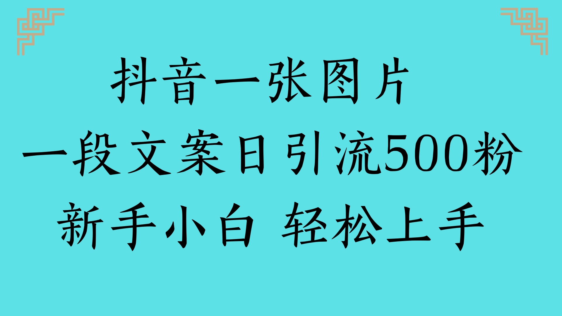 抖音一张图片 一段文案日引流500粉新手小白 轻松上手网创吧-网创项目资源站-副业项目-创业项目-搞钱项目八百网赚