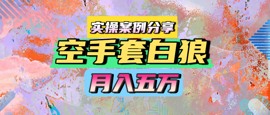 空手套白狼，月入五万，实操案例分享网创吧-网创项目资源站-副业项目-创业项目-搞钱项目八百网赚