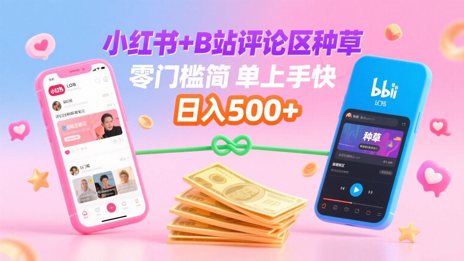 小红书+B站评论区种草，0门槛1分钟一单，只需复制粘贴，日入500+网创吧-网创项目资源站-副业项目-创业项目-搞钱项目八百网赚