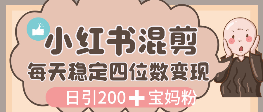 价值 3980 的小红书混剪， 虚拟变现，日引 200+宝妈创业粉，每天稳定四位数变现网创吧-网创项目资源站-副业项目-创业项目-搞钱项目八百网赚