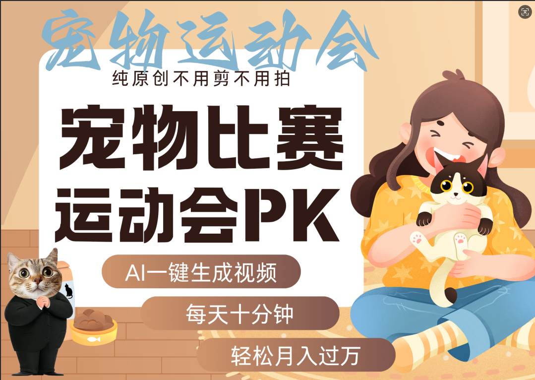 AI萌宠运动员跳水 射击  篮球  足球比赛   每天十分钟 附详细提示词文案库  代替做素材 卖提示词 卖虚拟资料  卖宠物产品 做宠物私人定制产品  带徒弟 带陪跑 卖课  创作者分成 月入5W+网创吧-网创项目资源站-副业项目-创业项目-搞钱项目八百网赚