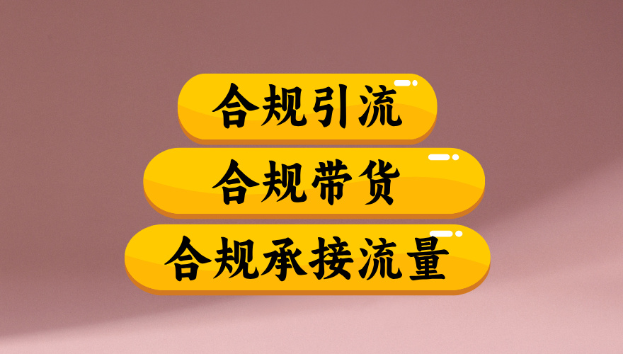 合规引流、合规并且高效地做带货、合规承接流量(揭秘)网创吧-网创项目资源站-副业项目-创业项目-搞钱项目八百网赚